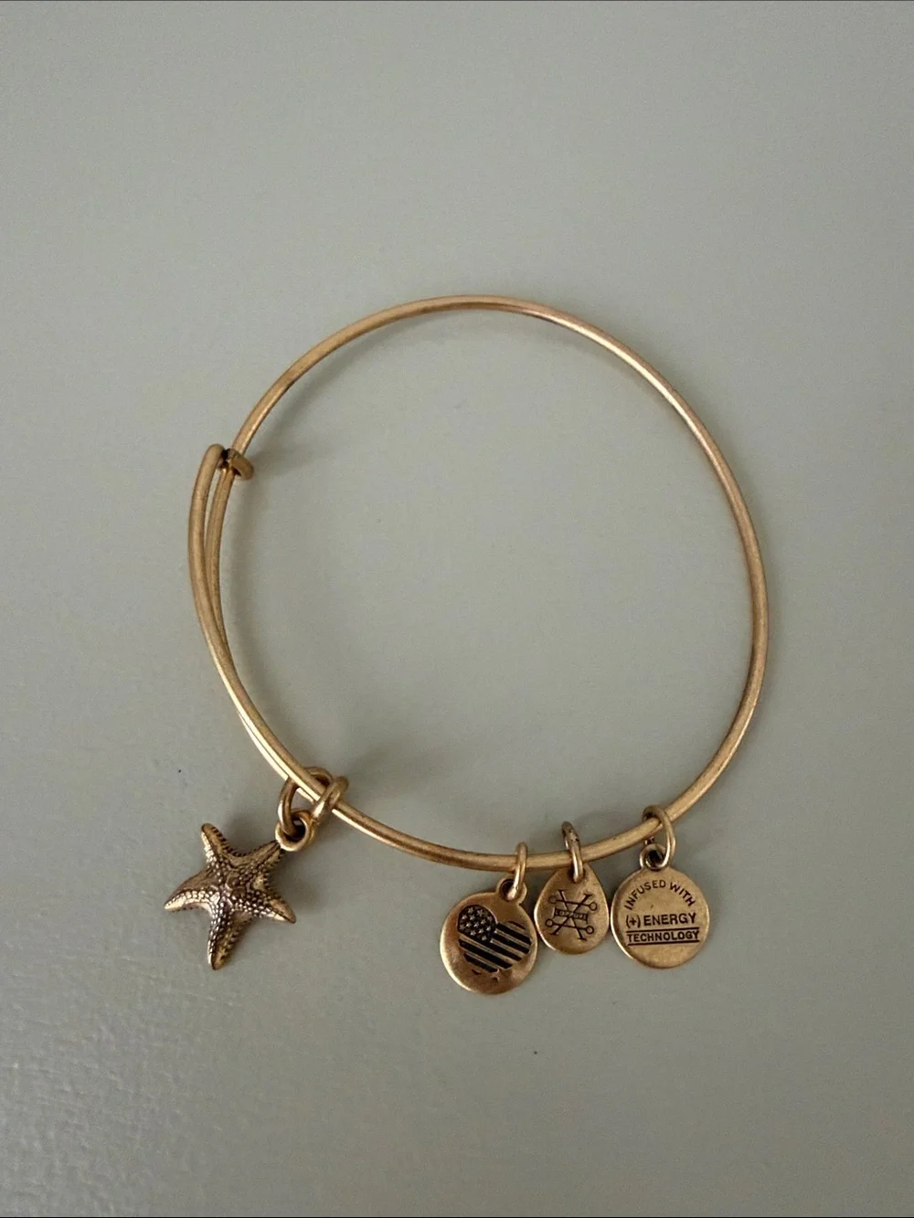 Alex and Ani Gold Starfish Charm Bangle Bracelet